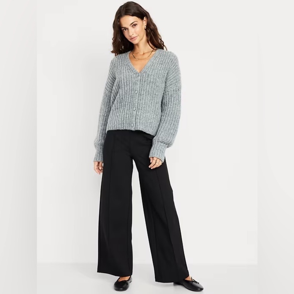 NWT! Old Navy Black Extra High-Waisted Stevie Wide-Leg Pants 842745 🩷